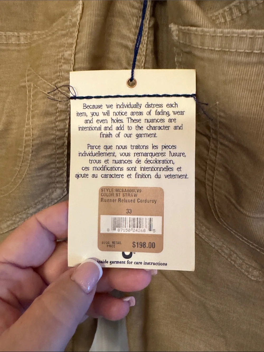 True Religion Men's Khaki Jogger Pants